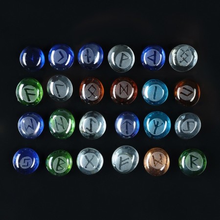 Runes for fortune telling "Scandinavian", 25pcs, quartz-1