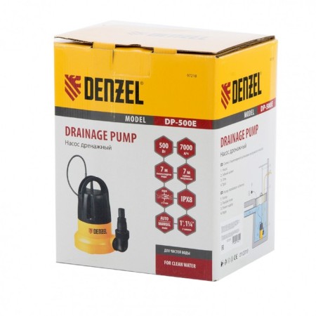 DRASTE DENSE for clean water Denzel DP500E, 500 W, rise 7 m, 7000 l/h, cable 10m-3