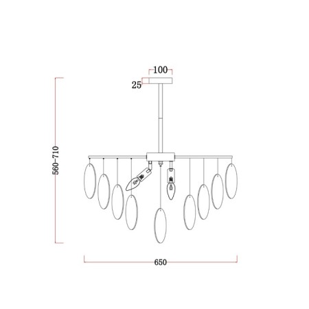 Chandelier 60W, 6he14, 71x65 cm, brass-1