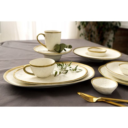 Porcelain plate for the paste Magistro Poursephona, 280 ml, d = 29.4 cm, beige color-6