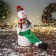 Soft toy "A snowman with buttons, long legs" 44x20 cm, red-green