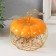 Casket Metal, ceramics "Pumpkin with a leaf" Orange with gold 14x14x13 cm