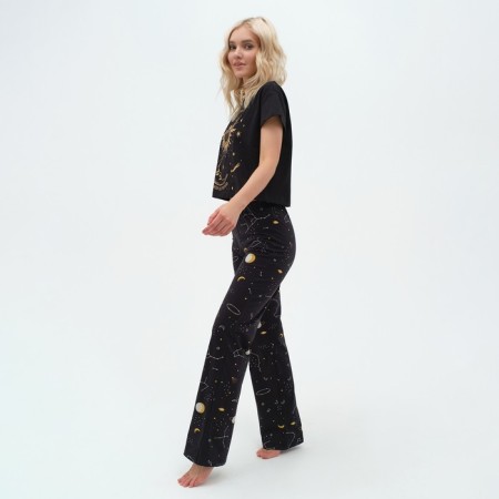 Female pajamas (T -shirt and trousers) KAFTAN Space p. 40-42, black-1