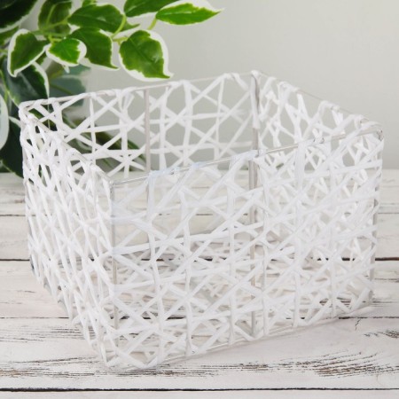 Basket wicker share "Web", 21 × 18 × 14 cm, white color-1