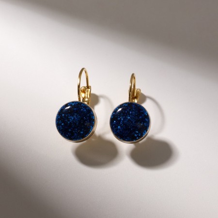 Earrings with the rhinestones "confetti" flash, color mix-7