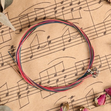 Strings for the acoustic guitar of Music Life 6 pcs., Multi -colored-1