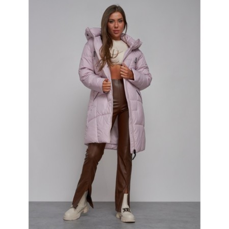 Coat insulated winter female, size 46, purple color-13