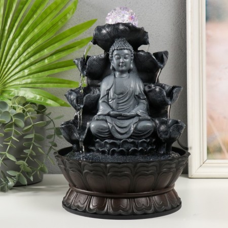 The desktop fountain from the network, backlight "Buddha in gray under waterfalls" 20.5x20.5x30 cm