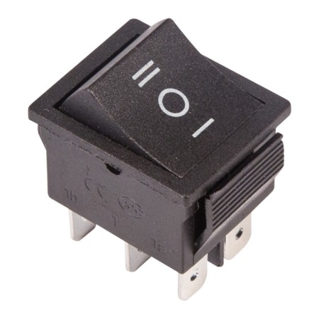Klavichny switch 250V 15A (6C) On-off-on black with neutral (RWB-508, SC-767) Rexant 108067