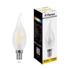 Лампа светодиодная Feron, E14, 11 Вт, 230 В, белый теплый свет