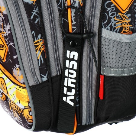 School backpack 40x33x15cm, ergonomic back, Across 410, gray/yellow-9
