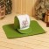 Set for the bath: the hat and rug "owner" green