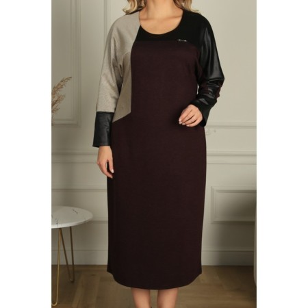 Women's dress, size 48, burgundy color-1