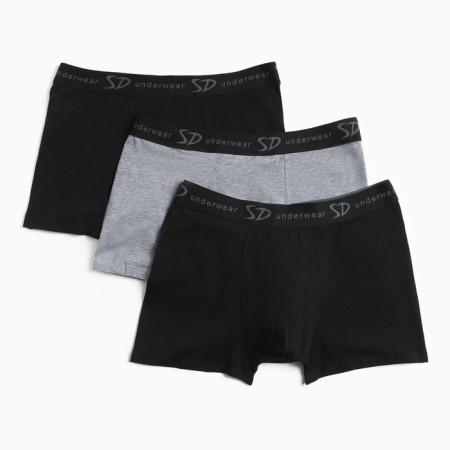 A set of men's boxers (3pcs), black/gray color, rr 54 (xxl)