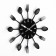 Wall clock, series: kitchen, "cutlery", smooth move, 32 x 32 cm, d-13 cm