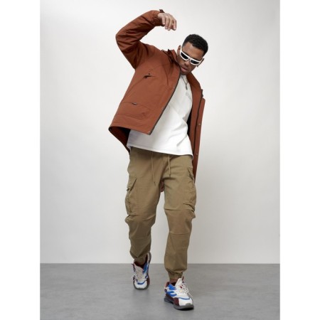 Male spring jacket, size 52, brown color-9