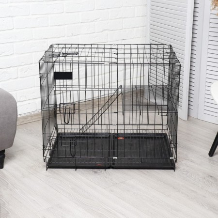 A cell for dogs and cats, a two -tier 70 x 50 x 60 cm, black-1