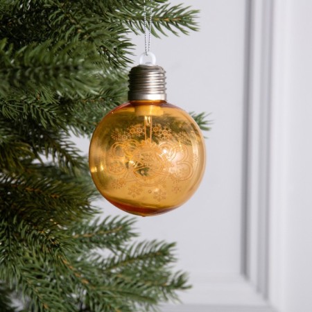 Christmas ball "2023", batteries, 1 LED, glow warm white-1