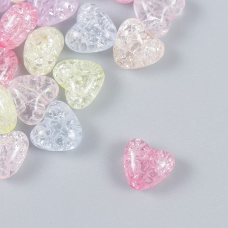 Beads for creativity plastic "heart broken glass" set 20 g 0.6x1x1 cm-1