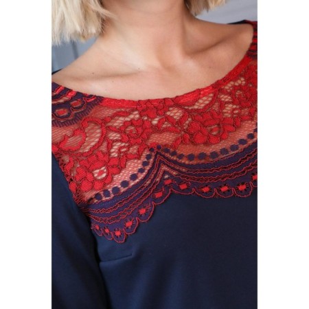 Women's dress, size 46, blue, red color-3