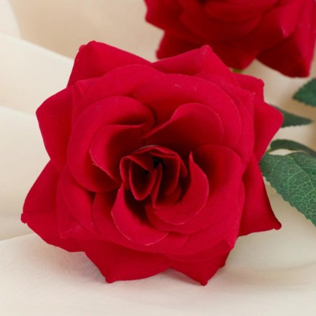 Artificial flowers "Rosa Triad" 7x62 cm, red-1