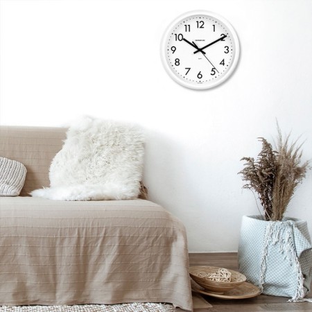 Watching clock, series: classic, smooth move, d-24.5 cm, thickness 5.5 cm, white-3