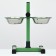 A stand with bowls, 2 x 350 ml, height 30 cm, collapsible, green