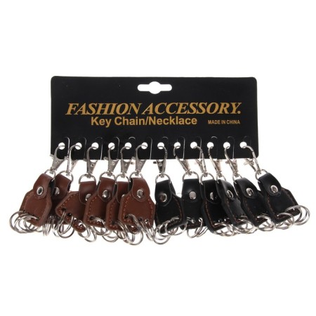 Keychain metal leatherette with carbine mix 9.5x4x0.5 cm-3