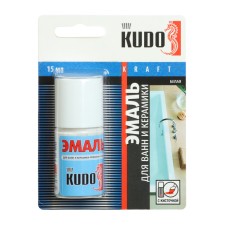 Enamel Kudo for baths and ceramics with a brush, 15 ml, white, ku-7k1301