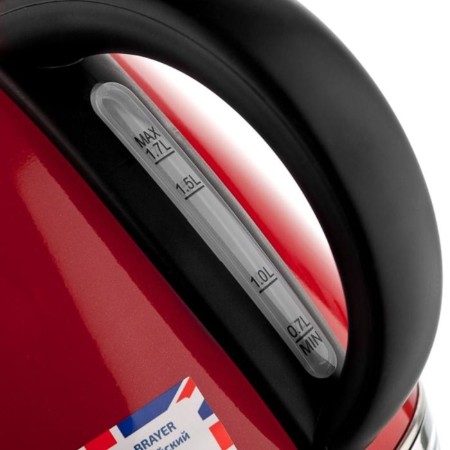 Electric kettle Brayer BR1007, metal, 1.7 l, 2200 W, auto shutdown, red-2