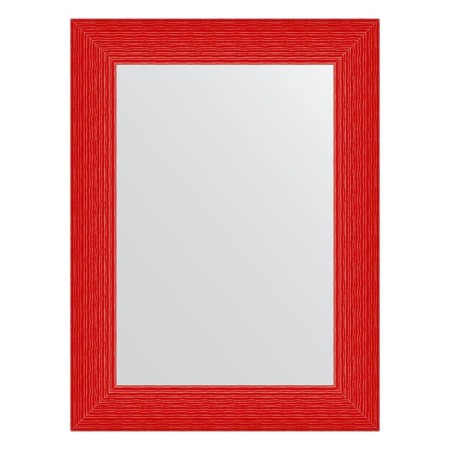 Mirror in the baguette frame, red wave 89 mm, 60x80 cm