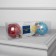 A set of Christmas tree balls "Tinsel color" 3 pcs., Batteries, 5 LED, glow white