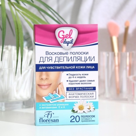 Floresan wax strips for facial depilation, 20 pcs.