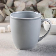 Watercolor mug, 270 ml, porcelain, light gray color