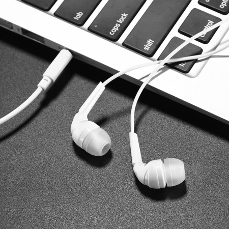 Hoco M40 headphones, wired, vacuum, microphone, jack 3.5 mm, 1.2 m, white-3