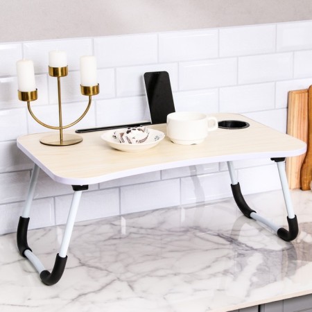 Table - breakfast tray, for a laptop, folding, white, 60x40 cm-3