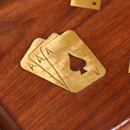 Game desktop 2v1 (cubes + 2 deck of cards) 18x12x4 cm, tree shisham-2