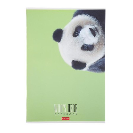 A4 notebook, 96 sheets in the cage "Who is here?", Cover coated cardboard, matte lamination, offset block, mix-2