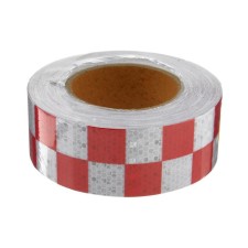 Reflective tape, self-adhesive, red-white, 5 cm x 25 m