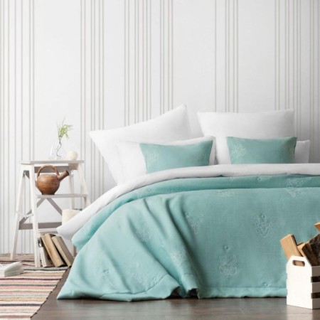 Bedspread with pillowcases "onions", size 160x220 cm, blue color