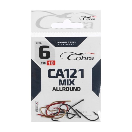 Hooks Cobra Allround, series CA121, No. 6, 10 pcs., Mix
