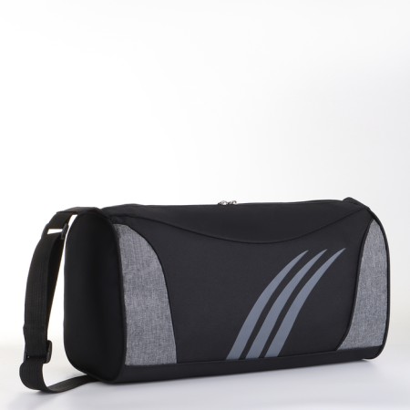 Sports bag with lightning, long belt, black/gray color