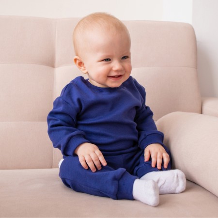 Kit (sweatshirt, trousers) children's minku dark blue color, height 68-74 cm-2