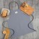 Apron Ethel Kitchen 60x70 cm, col. Blue, 100% HL, sarzha 220 g/m2