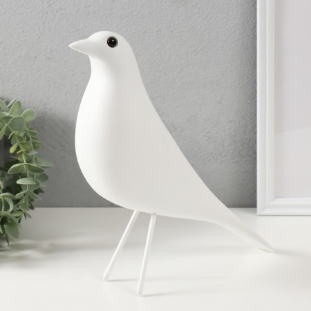 Souvenir Polystone "Bird" White 28x23.5 cm-3