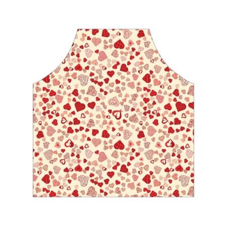 Apron of a kitchen with a “various hearts” photo print, adjustable, size OS-2