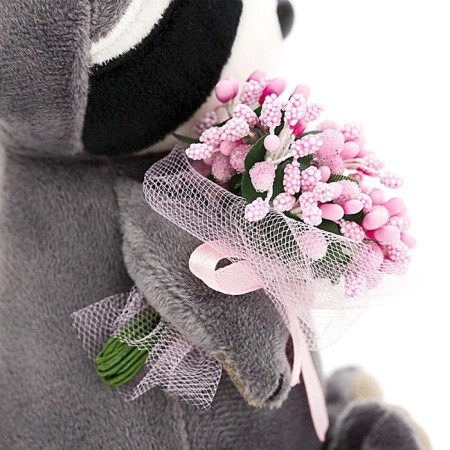Soft toy "Raccoon Daisy: Pink Dreams", 15 cm-5