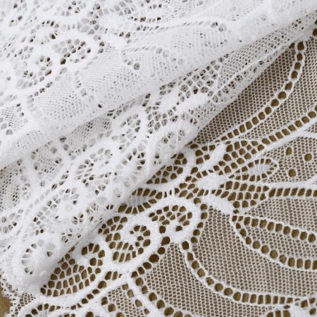 Lace elastic fabric, 185 mm × 2.7 ± 0.5 m, white color-1