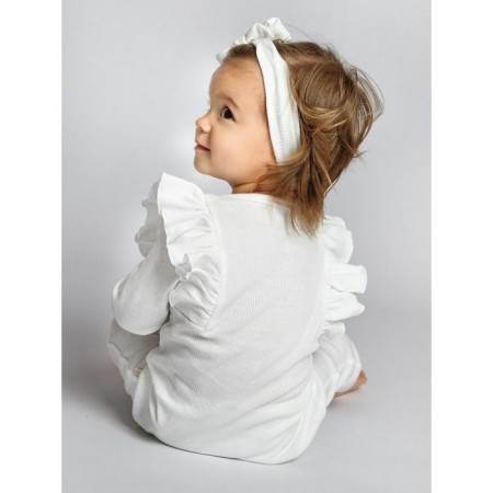 Children's overalls with ruffles fashion, height 68 cm, milk color-6