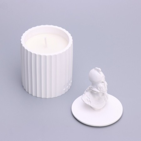 Candle in concrete Aromatic "God Ares", 13x7 cm, bergamot, soy wax, 160 g-3